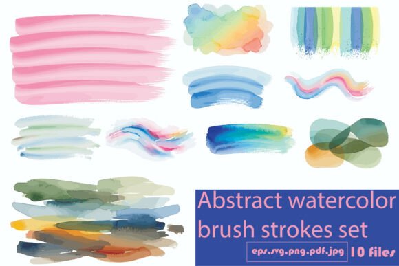 Add a Modern, Artistic Touch to Your Designs with the Abstract Watercolor Brush Strokes Set