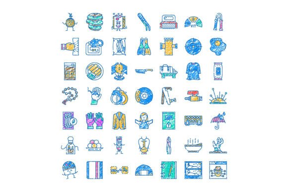 Assorted Hand Drawn Doodle Icons for Creative Design Projects