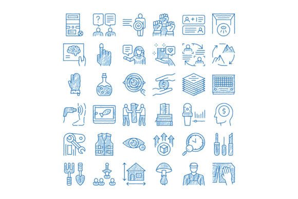 Business Doodle Icons for Creative Design Projects