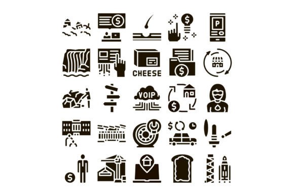Collection of Business and Service Glyph: A Visual Toolkit for Modern Design