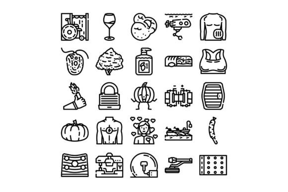 Collection of Diverse Outline Icons for Every Design Need