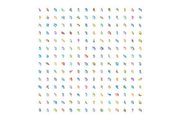 Diverse Isometric Web Icons Collection F