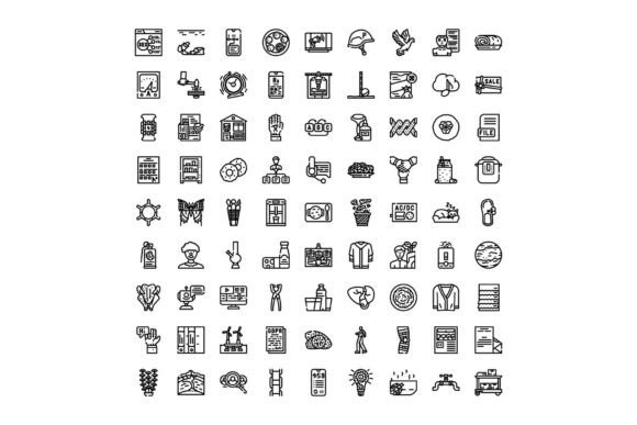 Diverse Line Icons Illustrating Various: A Visual Language for Modern Design