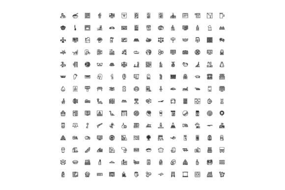 Diverse Outline Pictogram Icon Set Colle