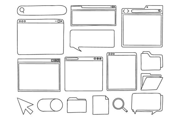 Enhance Your Design Projects with Hand Drawn UI Web Interface Doodle Set