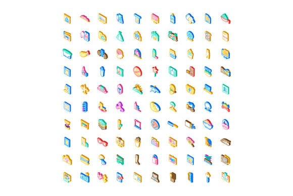Flat Isometric Icon Collection for Modern Design Projects
