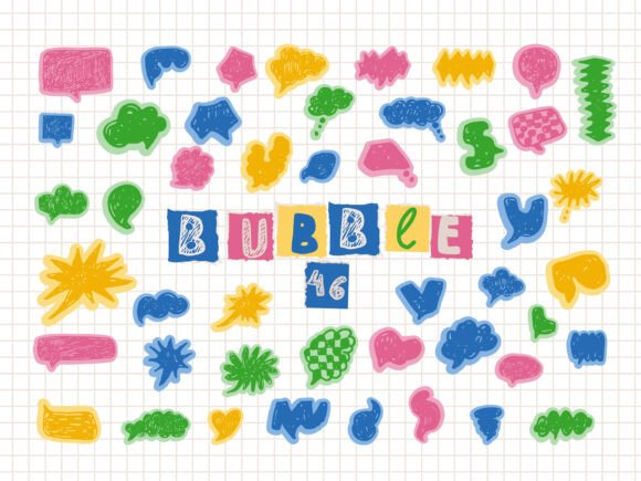 Hand-Drawn Colorful Speech Bubbles Set