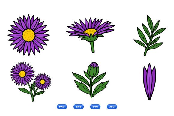 Purple Daisy Clipart Pack: A Versatile Design Resource for Creative Workflows