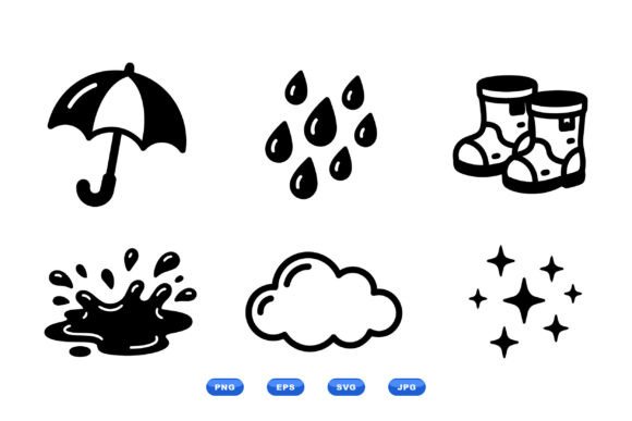 Rainy Day Icon Clipart Pack