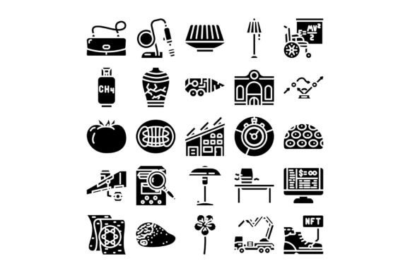 Strategic Use of Various Everyday Objects and Conceptual Glyph Icons in Modern Design
