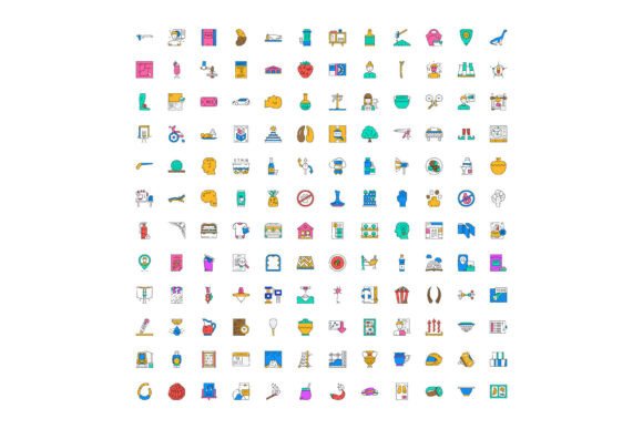 Unlocking Creativity with Diverse Linear and Flat Design Icons Col